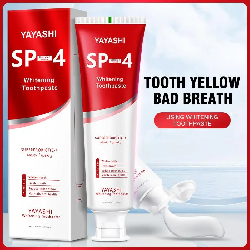 YAYASHI probiotic toothpaste,SP-4 Toothpaste Oral Health Management, Fresh Breath,Colour Corrector - Tooth Stain Concealer, Teeth Brightening Booster healthy toothpaste