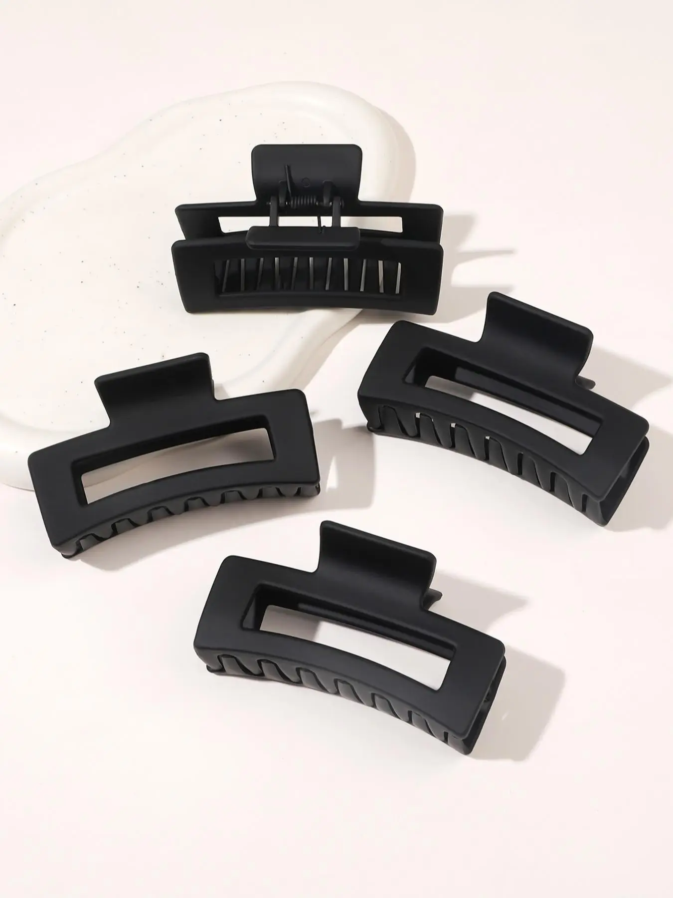 Solid Color Matte Hair Claw Clips, Elegant Simple Versatile Design, All Season Fashion Accessory, Casual Style for Women & Girls