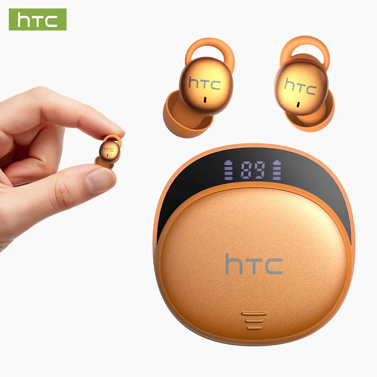 HTC NE97 Bluetooth Noise-Canceling Sleep Earbuds; Bluetooth 6.0; Compact and Discreet Design; Built-in White Noise Function to Improve Sleep Quality; Made of Soft Silicone for Comfort Without Ear Pressure When Side-Sleeping; Ideal for Side Sleepers.