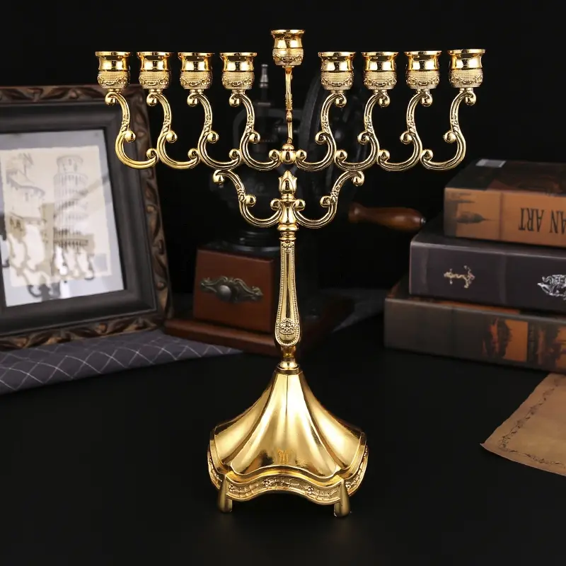 Elegant Nine-Head Candlestick Holder, Metal Candle Holder, Neoclassical Style Roman Column Design, Staircase Decoration for Banquet Hall/mansion, Home Decor