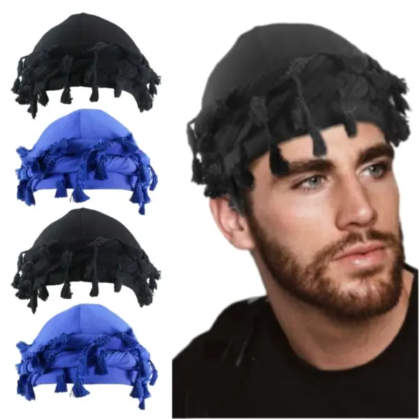 Set of 2 Turban Head Wraps for Men, Satin-Lined Turbans for Women, Vintage Twist Velvet Durags, Perfect Gifts