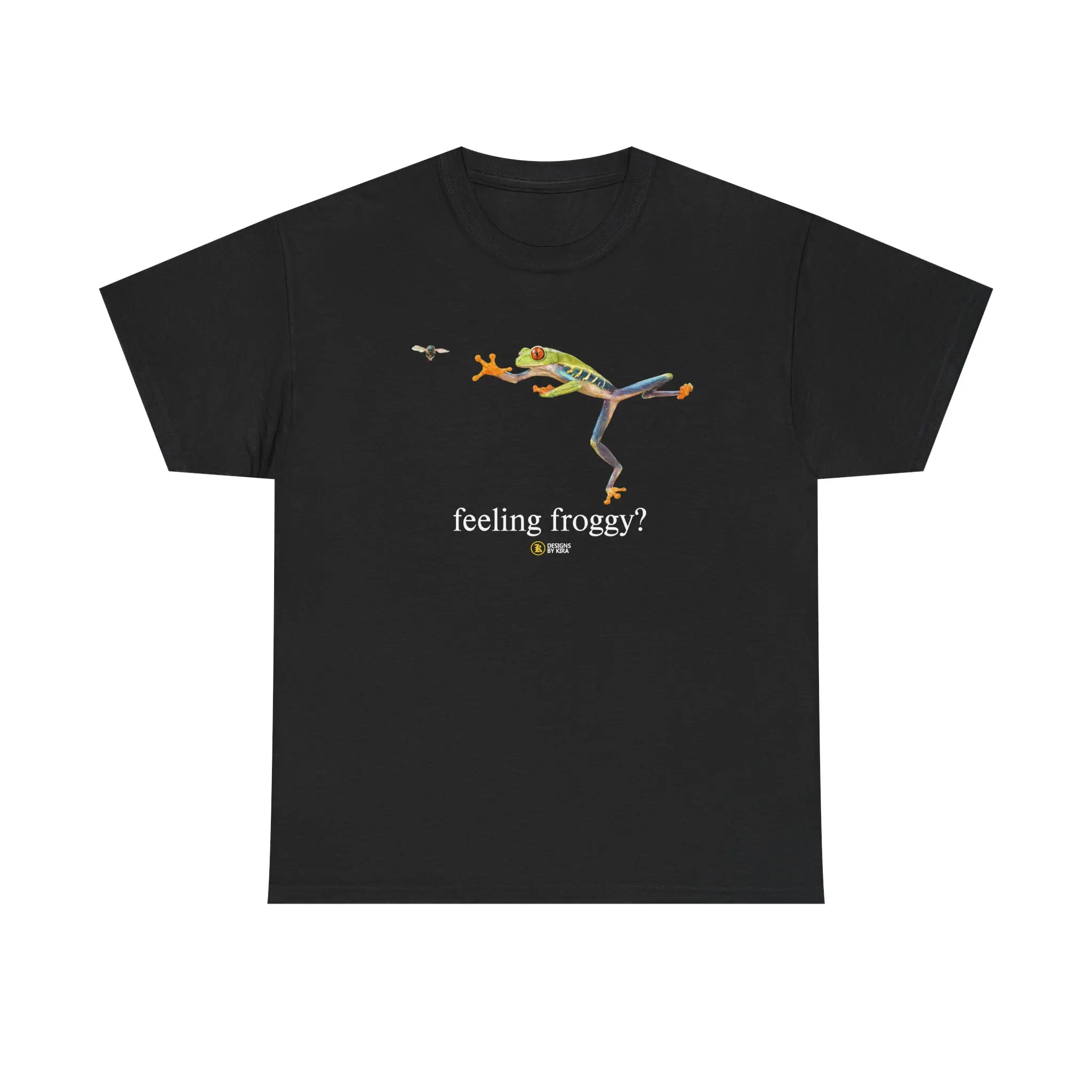 Unisex Short-Sleeve 180g Cotton Plain Frog Graphic Top - "Feeling Froggy? Jump" Sports & Outdoor T-Shirt, Shortsleeve, Tops