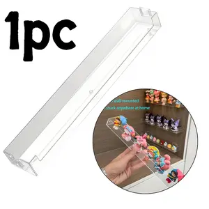 Wall Mounted Clear Display Stand, Dust-proof Display Rack with Adhesive Strips, Home Organizer for Living Room Bedroom Entryway, Shelves, Wall Mounted Shelf