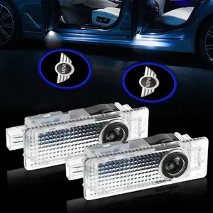 2Pcs Wireless Car Door Logo Welcome Lights Projector LED Decor Car Decorative Light Car Lighting Accessories - Perfect Fit for BMW Mini Cooper Countryman Clubman R55 R56 F54 F55 F56 F60 - Plug-Free Bright Projection Auto Accessory
