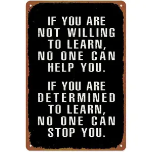 8x12 in Vintage Aluminum Office Plaque Sign - Lightweight, Corrosion-Resistant Decorative Wall Art with Motivational Positive Quote, Home Decoration for Room, Home Supplies, Room Decorations