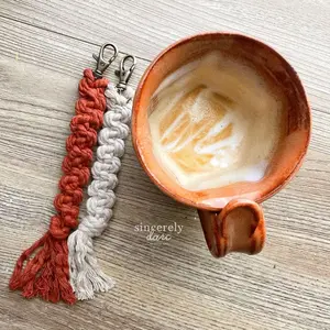 Macrame Key Holders - wavy handmade key chain, Christmas gifts for her, best gifts, key ring, key chain