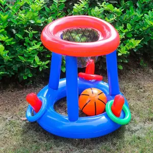 Inflatable Basketball Hoop Game, Inflatable Basketball Hoop Toy, Outdoor Water Toy for Pool Party, Summer Game Toy for Kids & Adults, Inflatable Pool Floaters