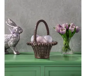10" Resin Chocolate Easter Basket By Valerie 10" Resin Chocolate Easter Basket By Valerie