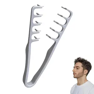 2PCS  Texture Comb for Men’s Hair! Dual-Sided Wide & Fine Teeth for Volume, Fluffy Styles & Root Lift. Non-Slip Travel Comb for Guys(Black+Grey)