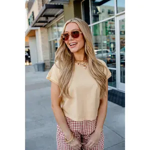 Women's Casual Sun-Washed Short-Sleeve T-Shirt - Butter Women's Casual Clothes