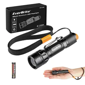 #SpringGlowUp EverBrite Super Small Mini LED Flashlight, 3 Lighting Modes, Zoomable Adjustable Focus for Camping, Hiking, Fishing, Running, Power Outages & Emergencies, 1 AAA Battery Included
