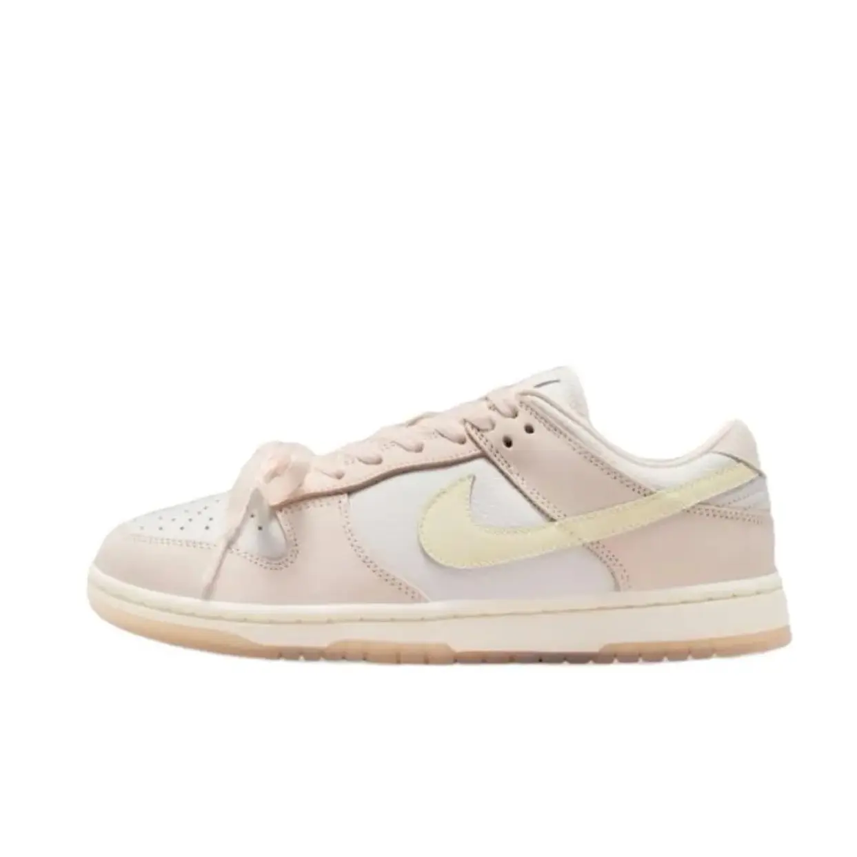 Nike Dunk Low Premium Light Soft Pink Women’s Classic Sports Shoes, Athletic Daily Casual Fashion Footwear, Closed-Top Trainers, Casual Breathable Shoes, Premium Materials, Walking Shoes, Rubber