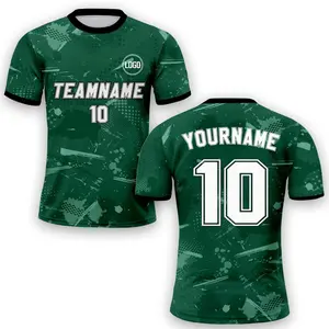 Custom Green Soccer Jersey for Men Women Youth Kids Personalized Team Uniform with Name Logo Number Sublimated Soccer Jersey