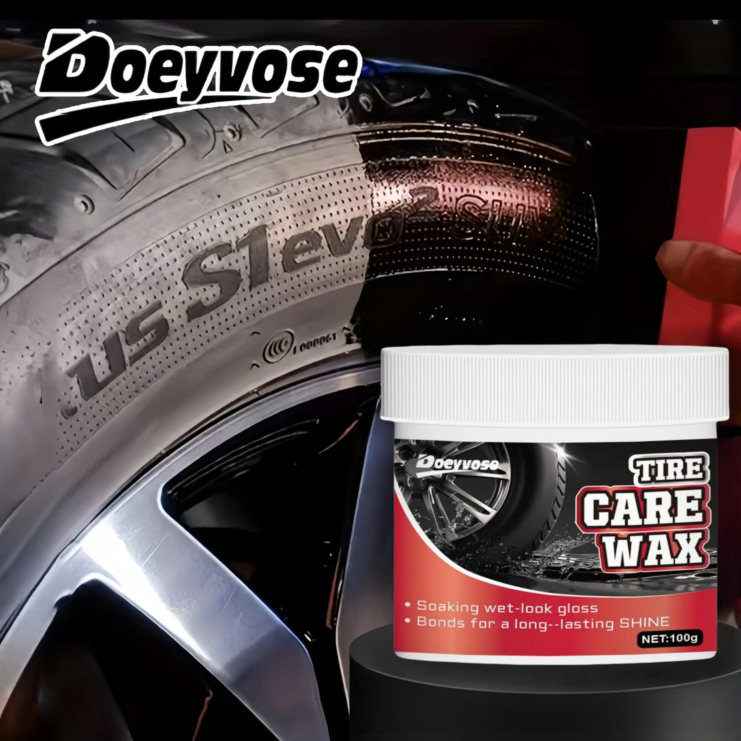 Car Tire Wax Blackening & Durability Enhancement, Tire Care Wax, Tire Whitener Restores, Tire Restoration, Revitalization, Long-Lasting Coverage, Anti-Crack Aging Protection, Compatibility, Prevention