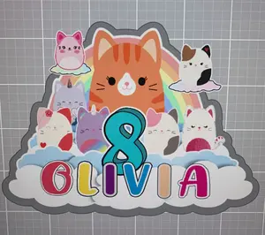 Squishmallow Cake Topper for Girls, Personalized Cake Topper, Amazing Squishmallow Decoration for Girls Party