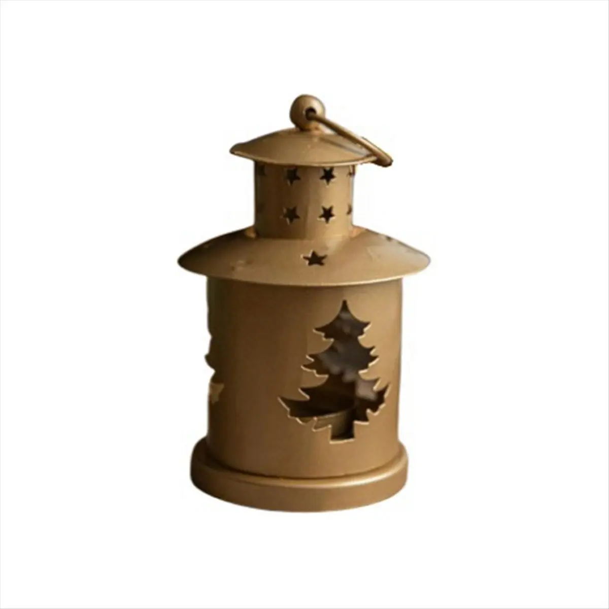 Christmas Vintage Candlestick Iron Art Cabin Christmas Style Decorative Accessories A