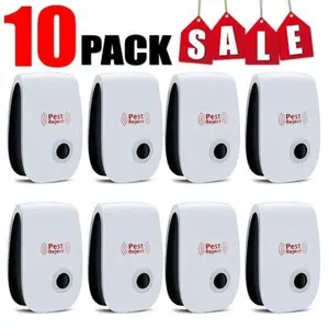 10 Packs Packs Ultrasonic Pest Control Repeller, Electronic Pest Repellent Plug-In Indoor Electronic Device for Home Use, Energy-Saving Design