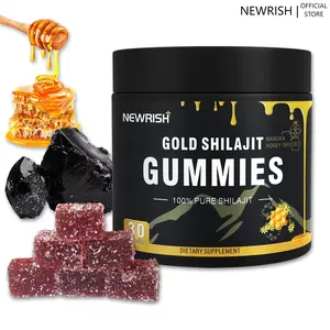 【Newrish】Organic Shilajit Gummies l Manuka Honey | Natural and Organic | Sugar-free | Enhances physical fitness and endurance | Improves athletic performance l 30 Gummies l Mineral supplement