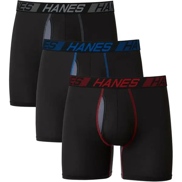 Men's Underwear Boxer Briefs Pack, 3-Pack, Total Support Pouch, Long or Short-Leg Boxer Briefs