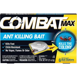 Max Ant Killing Bait Stations, Indoor and Outdoor Use, 6 Count, Child-Resistant, Fast-Acting Fipronil Ant Bait, Targets Queen, Larvae & Entire Colony, No Vapor, Fumes or Odor, Mess-Free