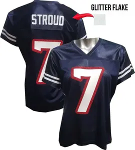 Custom Womens Blinged Football NAVY Stroud Jersey SIZE XL X-Large