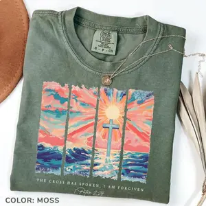 Comfort Colors The Cross Has Spoken T Shirt, I Am Forgiven Shirt, Religious Tshirt, Jesus Lover Gift, Inspirational Shirt, Motivational Gift