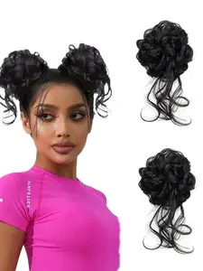 Curly Hair Bun Scrunchie, Natural Fluffy Hair Bun, Synthetic Hair Extensions for Women & Girls, Suitable for Daily and Party Use, Hairstyle, Synthetic Soft Hairpieces