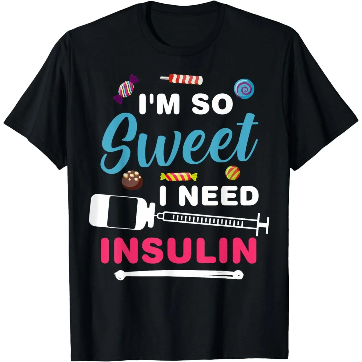 Women's Smart Casual T-Shirt with Funny "I'm So Sweet" Graphic, 100% Cotton Shortsleeve Design with Modern Drape and Relaxed Fit