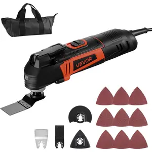 VEVOR Multitool Oscillating Tool, 4Amps Electric Oscillating Multi Tool Corded with 6 Variable Speeds 7000-19000 OPM, 3.2 °   Oscillating Angle, 13PCS Saw Accessories, LED Work Light & Tool Bag