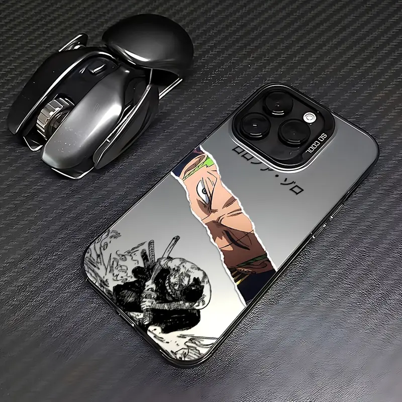 Matte Drop-Protective Smartphone Casing, Handheld Cellphone Cover for The Pirates Series Zoro Anime Fans, Compatible with iPhone 17,16E,16,15,14,13,12,11 Mini/Pro/Max,Air,X,RX,SMAX,8,7 Plus Devices