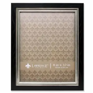 212 MAIN Rectangular Burnished Silver Composite Photo Frame - Black, 0.80 in., Decorative Home Decor Frame with Glass for Wall Mount & Tabletop Display