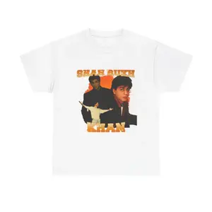 Vintage Shah Rukh Khan Retro Gildan Shirt, Bollywood Fan Gift, Classic Minimal Tee, Iconic Indian Actor Printed Tee, Retro Fashion Tee