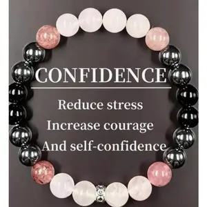 Bracelet niche rose quartz, garnet, and black tourmaline bracelet jewelry design