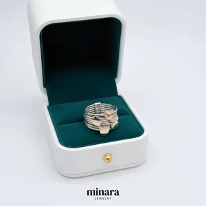 950 Silver with Gold Designs Elegant Stackable Rings for Women Sophisticated Everyday Wear or Special Occasions