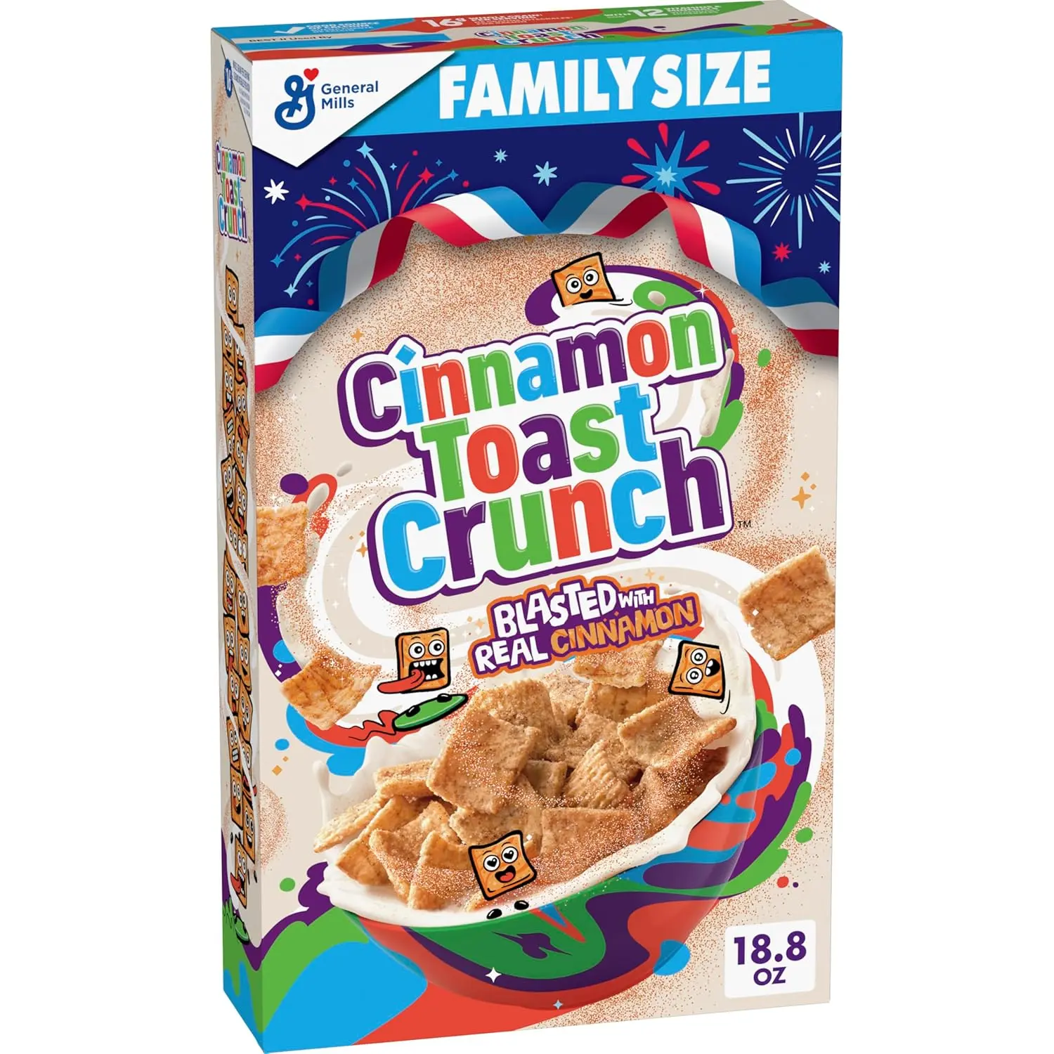 Cinnamon Toast Crunch Breakfast Cereal, Crispy Cinnamon Cereal, Family Size, 18.8 oz
