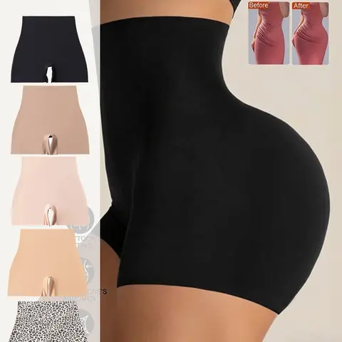 Women's High-Waist Seamless Shapewear Panties, High Waist Sculpting Comfortable Skin-Friendly Soft Smooth Casual Sporty Briefs, Slim-Fit All-Season Underwear Set of 5