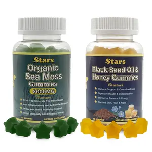 Vitastars Ultimate Wellness Bundle: Organic Sea Moss Gummies & Black Seed Oil Honey Gummies, Immune & Digestive Support, Packed with Superfoods, Antioxidants & Vitamins, 120 Count - Nutrition Supplement