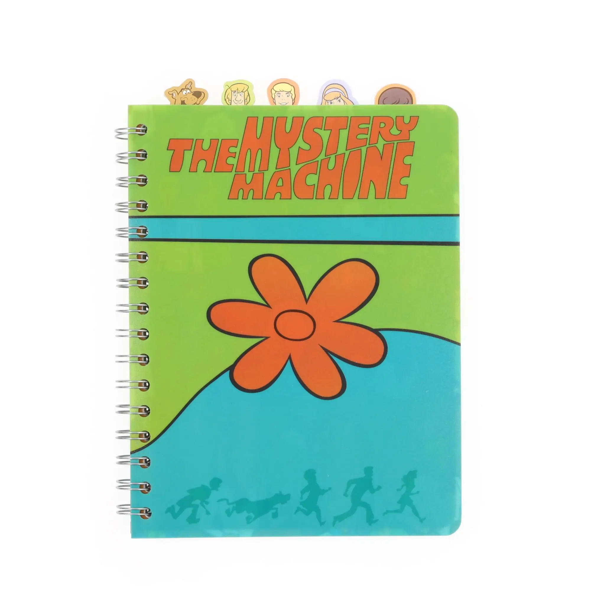 Scooby-Doo Mystery Machine 5-Subject Spiral Notebook, 5 Color-Coded Divider Tabs, 75 Pages Lined Journal for Organized Notes (Office Stationery)
