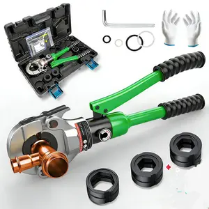 Hydraulic Crimping Tool, 360° Rotate Copper Press Tool with 1/2",3/4" and 1",Plumbing Crimping Tool with One- click Open, Press Tool for Copper Pipe, Narrow Space and Tee Fitting, Hydraulically Driven