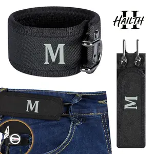 HAILTH 2PCS Buckleless Belt Hook, Tactical Metal Hook Elastic Belt, Gift for Men & Women, Valentine's Day Gift (Letter Design)