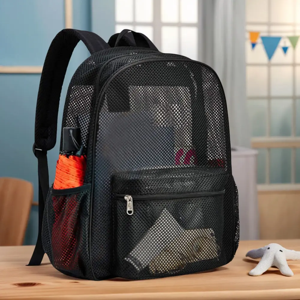 Unisex Polyester Breathable Mesh Backpack - Adjustable Straps, Rucksack Bag, Casual & Athletic Styles, Ideal for College Students & Outdoor Sports, Backpack Style Backpacks