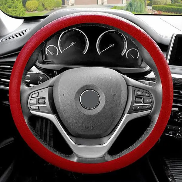 Snake Pattern Silicone steering wheel cover Burgundy, Interior