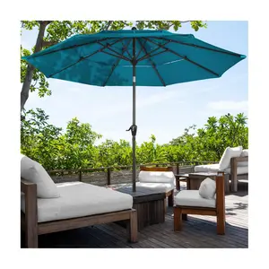 Pure Garden 10FT Patio Umbrella 3-Tiered Sunsha de Button Tilt