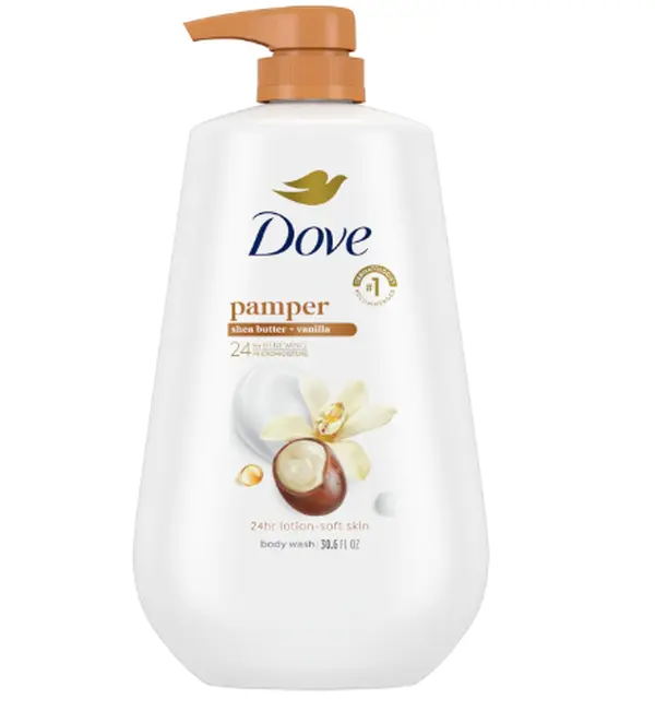 Dove 24hr Lotion Body Wash Pamper Shea Butter & Vanilla, 30.6 oz | Moisturizing body wash with MicroMoisture for 24-hour hydration and lotion-soft skin