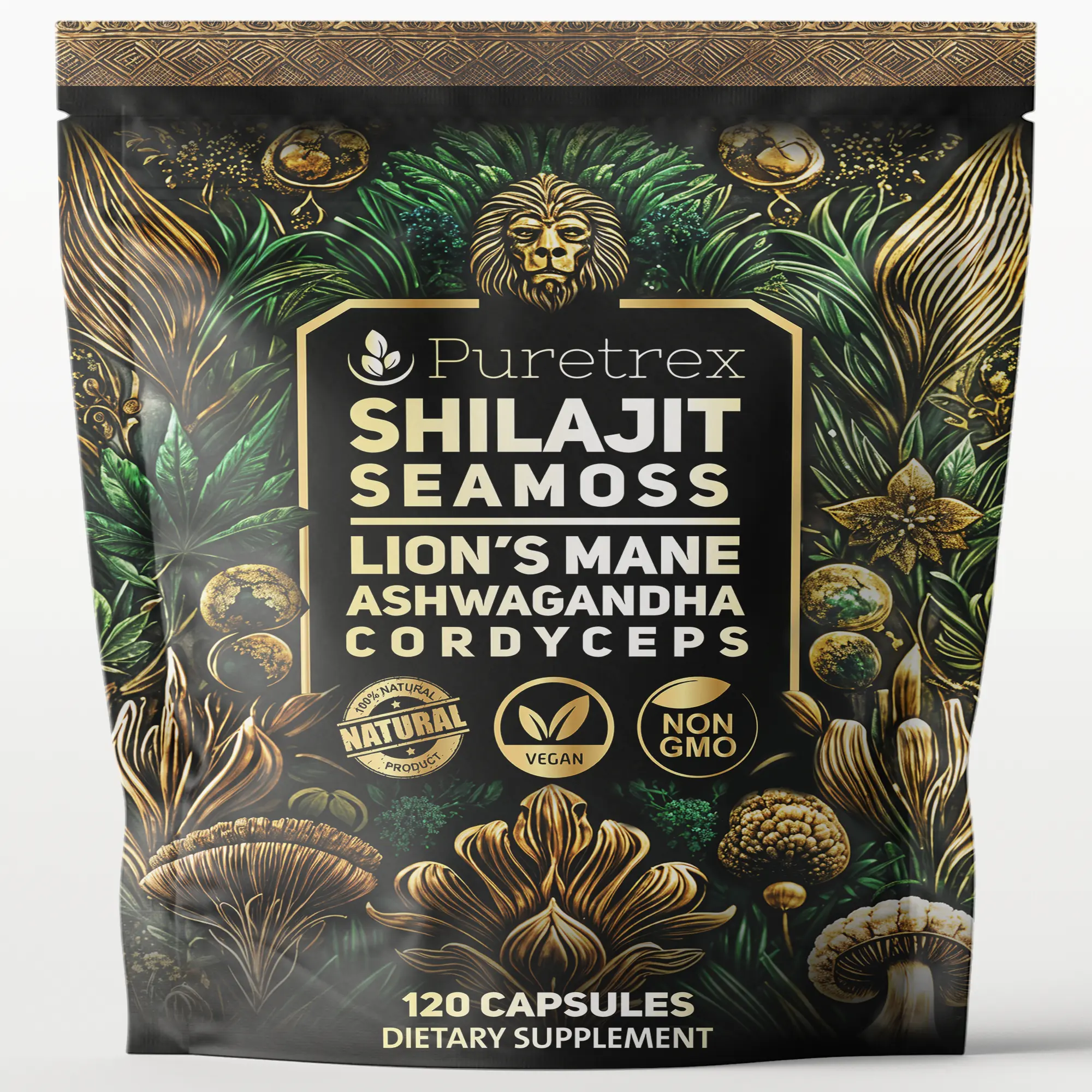 Shilajit Capsules – Sea Moss, Lion's Mane, Ashwagandha & Cordyceps
