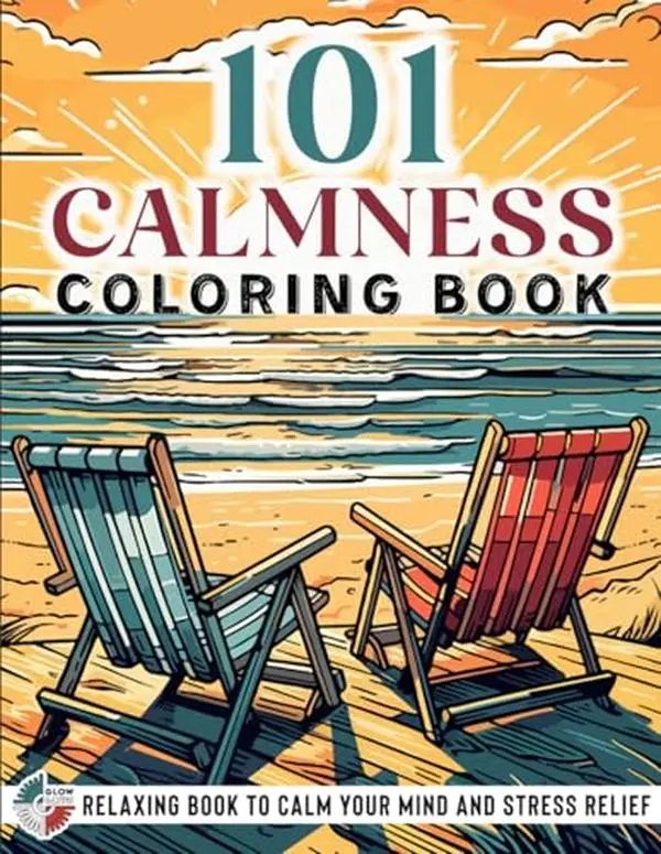 Adult Coloring Book - 101 Unique, 207 Total Pages, 8.5x11-in Mindfulness Art Therapy Book for Stress Relief, English Text, Framed Illustrations: Animals, Landscape, Beach, House, Birds, Flowers (Thoughtful Gift)