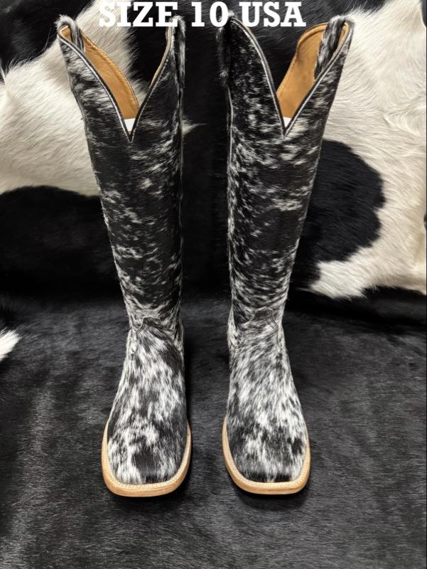 WOMEN COWHIDE SQUARE TOE BOOTS