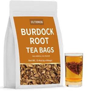 Burdock Root Tea 6.4Oz(3g*60Bags) Pure Burdock Tea Herbal No Additives Caffeine Free Cut Roasted