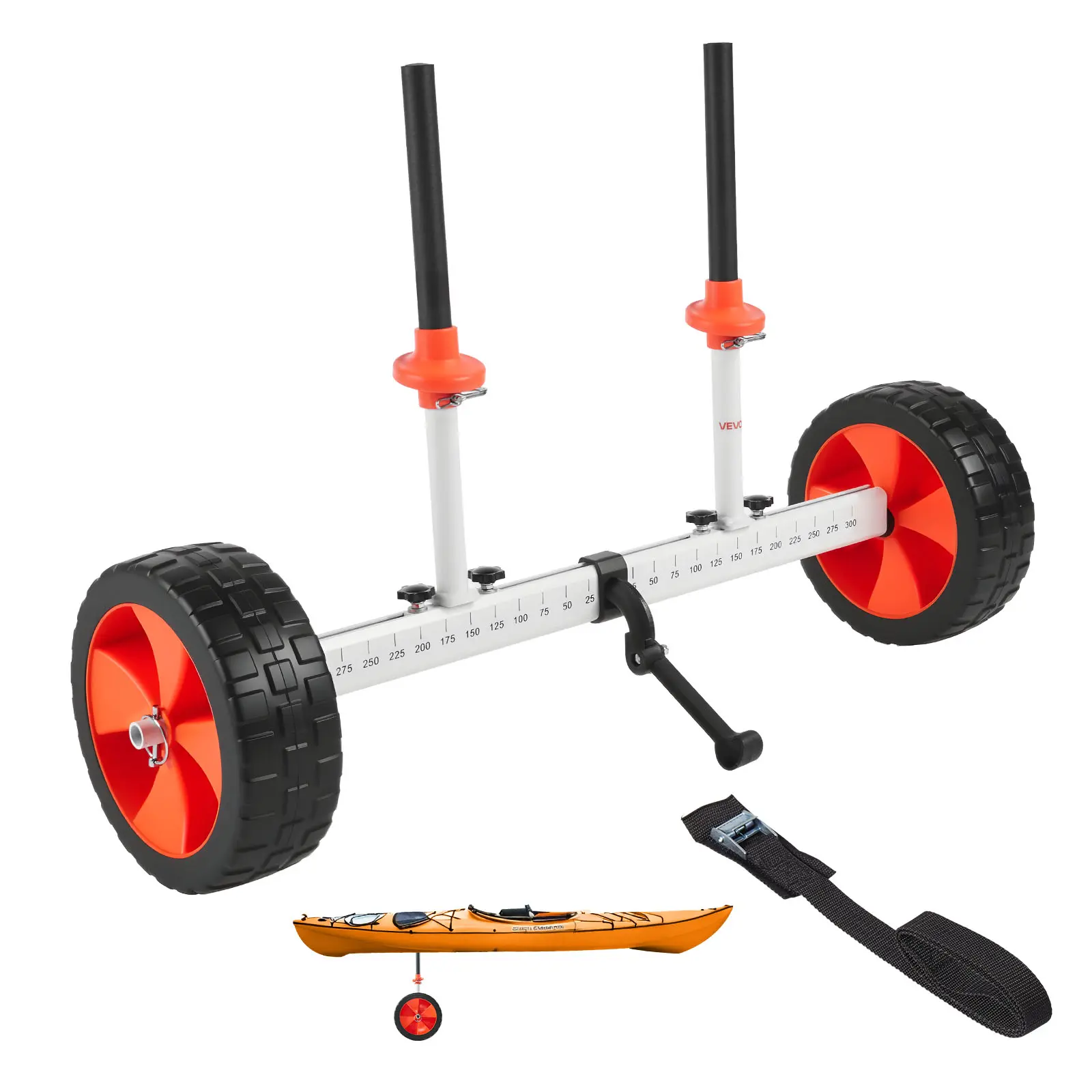 VEVOR Kayak Cart,  230 lbs Load Capacity, Canoe Cart Dolly with 10-inch Solid PU Tires & Kickstand, Assembles & Disassembles Within Seconds, Paddle Board Trolley for Kayaks, Canoes, Paddleboards