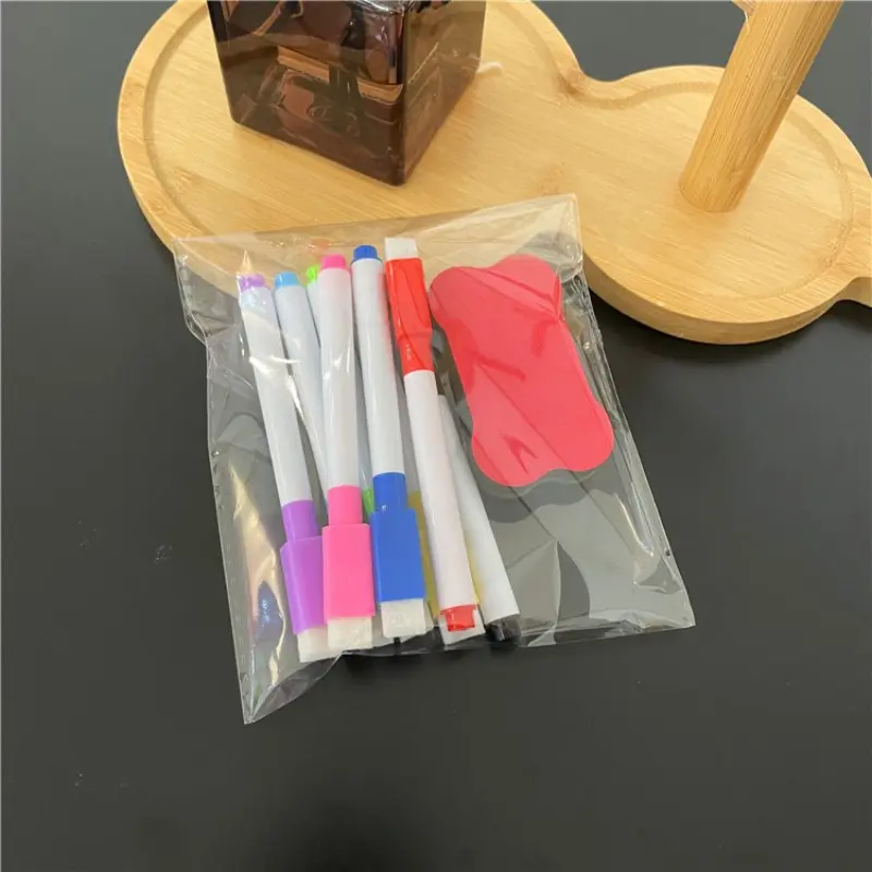 8-Pack Colorful Whiteboard Markers, Marker Set, Reusable Water-Based Erasable Pens with Brush, Large Capacity, No Residue, Highlighter Included, Washable Markers, Bulk Markers